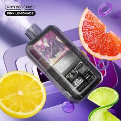 MOTI Go Pro jednorázový výdej (5 %, 12 000 vdechů) růžová limonáda MOTI vape flavors cz V48L18
